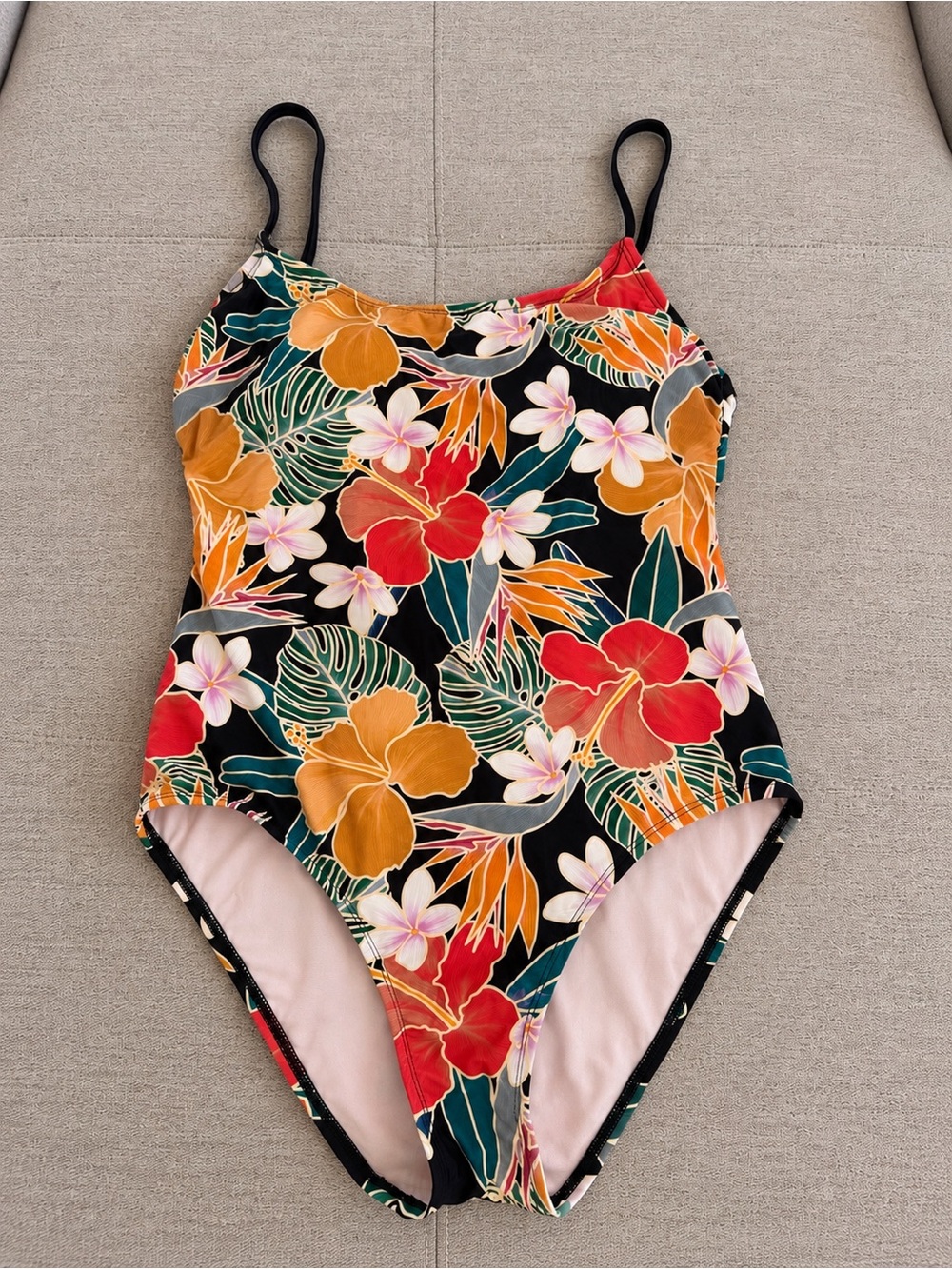 Women’s Hurley Floral One-Piece Swimsuit - Black Tropical Print - Medium